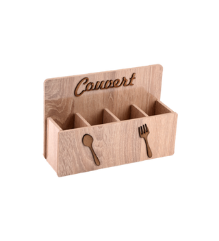 Range Couvert Daria En Bois 4 Cases 26x8.5x17.5cm
