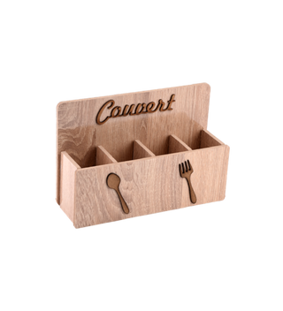 Range Couvert Daria En Bois 4 Cases 26x8.5x17.5cm