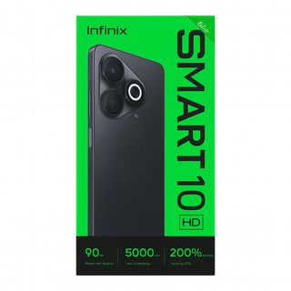 Infinix Smartphone Smart 10 HD 64Go + 2+2 Go - 6.6''- 8 MP - 5000 mAh Model Sleek Black