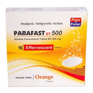 Parafast ET Orange Soluble Paracetamol Tablets, 16 Count