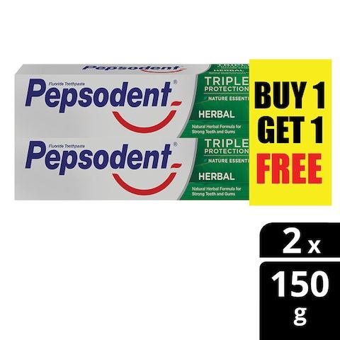 Pepsodent Herbal Toothpaste 2X150g Twin Pack