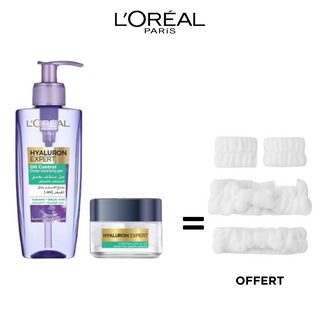 Lot L'Oréal Paris Hyaluron Expert Oil Control 200Ml + Crème Jour Hyaluron Expert = Hand & Head Set Offert