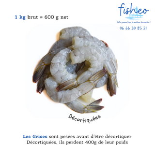 CREVETTES GRISES ( 1 kilo )