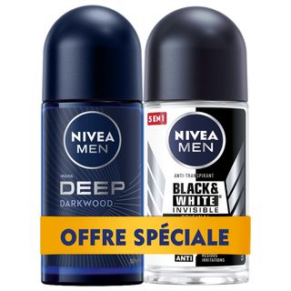 Lot De 2 Nivea Roll On Deep & White Original 50Ml