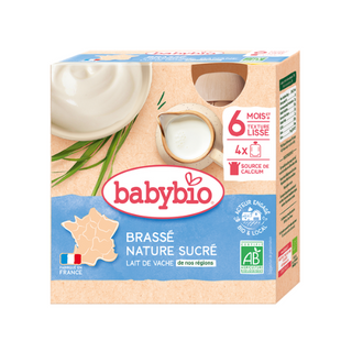 BABYBIO GOURDE BRASSE AU LAIT DE VACHE NATURE 4*85G