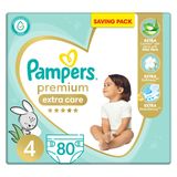 Pampers Premium Care Couches Bébé Taille 4 (9-18Kg) 80 Unités