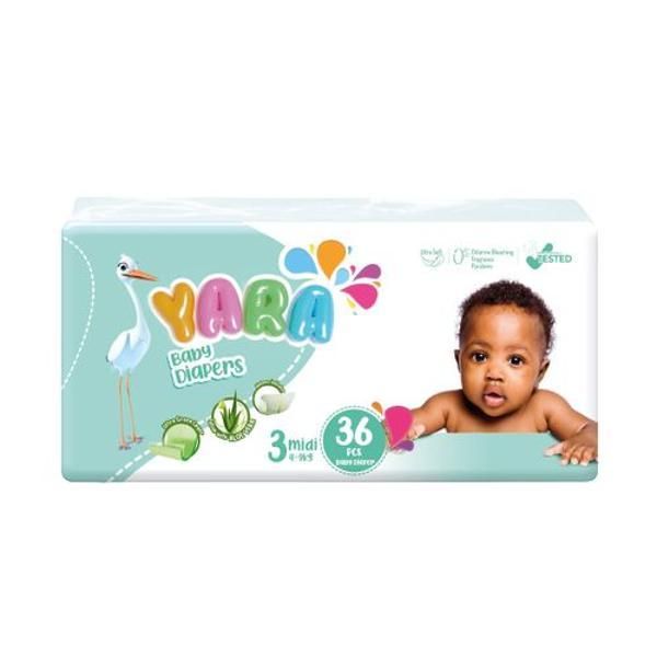 Yara Size 3 Diaper Midi Twin 4-9Kg 36'S