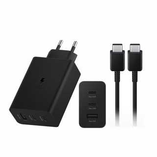 Chargeur 65W TRIO – 2 Ports USB-C + 1 Port USB-A + Câble USB-C vers USB-C