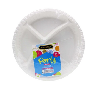 Plate 11 Inch 3 Partition White
