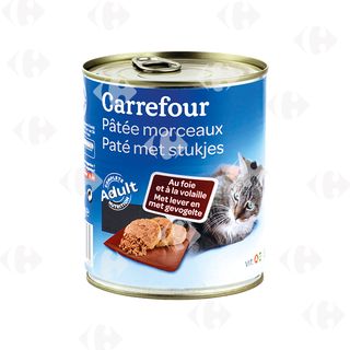 Pâtée Foie Volaille Chats Adulte Carrefour 800G