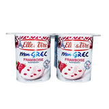 Dessert lacté à la framboise Mon Grec 125g - ELLEVIRE