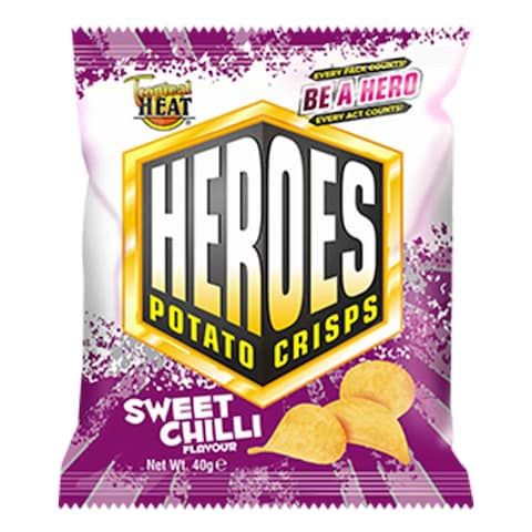 Tropical Heat Snacks Heroes Potato Chips Sweet Chilli 40g