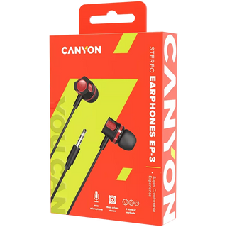 CANYON EARPHONES EP-3 MIC 1.2M RED