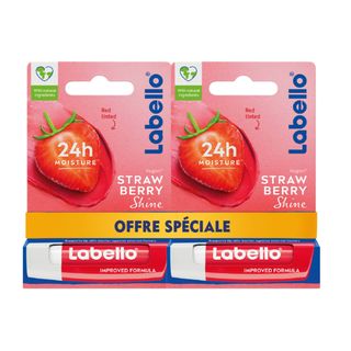 Lot De 2 Labello Baume À Lèvres Fruity Shine Fraise 4.8G