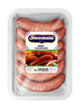 Snowman'S Beef Sausages 500G