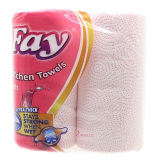Fay Kitchen Towels Twin Pink Print