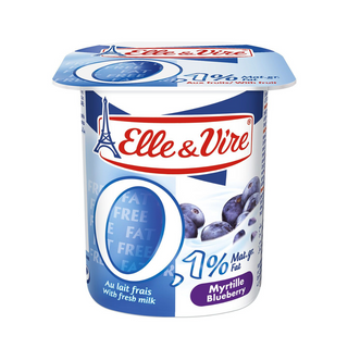 Dessert lacté 0% M.G. aux myrtilles 125g - ELLE & VIRE