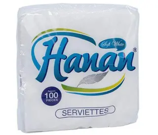 Hannan Serviettes White 100 Sheets