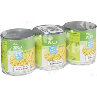 Pack de 3 Conserves de Maïs Sans Sucre Ajouté Carrefour 3x212ml