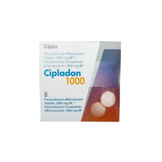 Cipla Cipladon Paracetamol Tablets 1000mg, 8x1000 Tablets