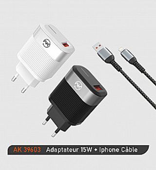 PACK BOÎTIER+CÂBLE USB - IPHONE (AK-36903)
