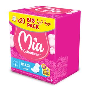 Serviettes hygiéniques maxi long 26+4 gratuits - MIA