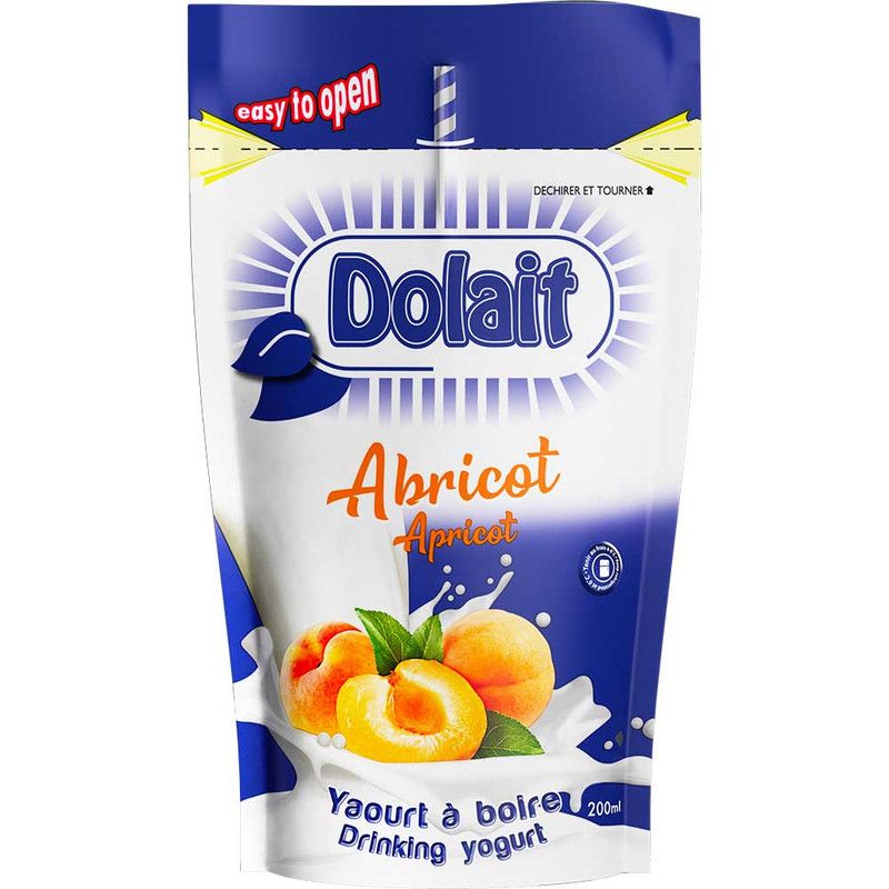 Dolait Lait Caille Apricot Sachet 200Ml