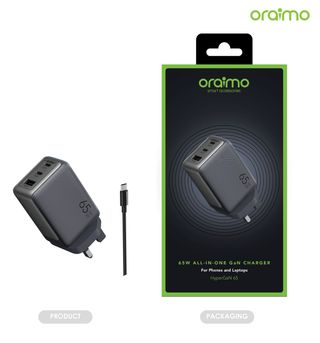 Oraimo Chargeur 65W GaN avec 3 ports et câble 100W