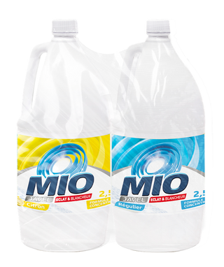 Eau de javel régulier 2,5L + eau de javel citron 2,5L - MIO