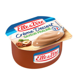 Crème dessert UHT aromatisée noisette praliné 125g - ELLE & VIRE