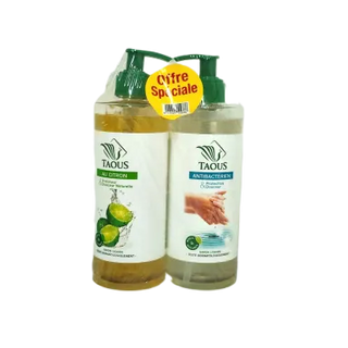 Savon liquide antibactérien + citron 2x470ml - TAOUS