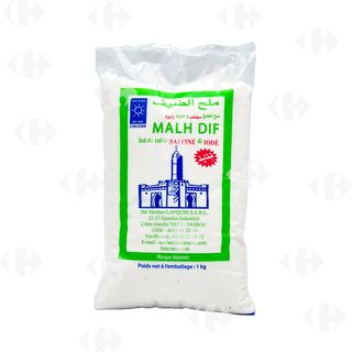 Sel de table raffiné et iodé 1kg - MALH DIF