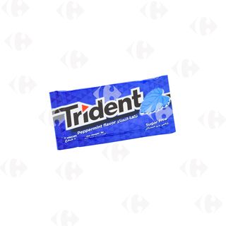 Chewing-gum sans sucres saveur menthe poivrée TRIDENT, x5 pièces