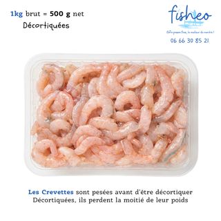 Crevettes décortiquées (500g net)