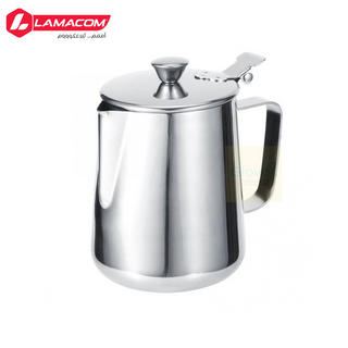 Lamacom Pot À Lait Avec Couvercle Inox 0.6L - Pichet Service - Crémier Avec Protection - Accessoire Café Thé - Hygiénique