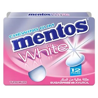 Mentos White Chewing-Gum Tutti Frutti sans sucre Blister 17g