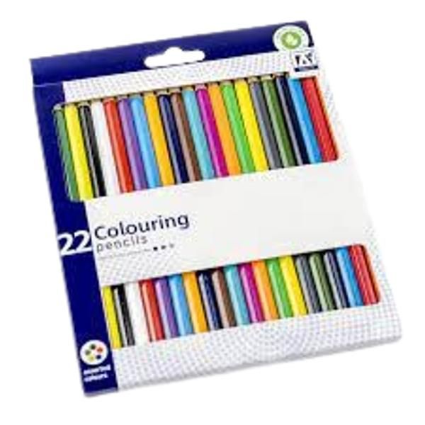 22 Colouring Assorted Pencils