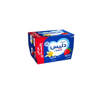 Yaourt aromatisé Vanille-Fraise DELICE DANONE 12x110GR  - 878