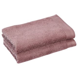 TEX Lot de 2 Serviettes invité Lilas coton Bio