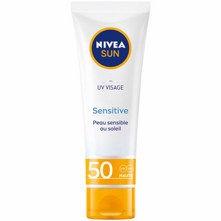 NIVEA SUN, Ecran Solaire UV Visage, Sensitive, SPF 50, 50ml