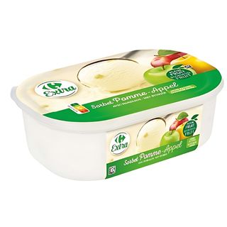 Sorbet Glace Pomme en Bac Carrefour Extra 500g