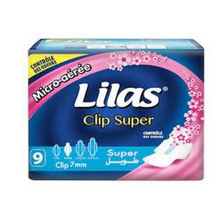 Serviettes Hygiéniques Parfumées Micro-Aérée Super Lilas 9 Pièces