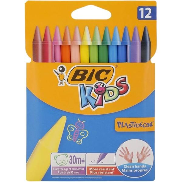 Bic Kids Plastidecor Wax Crayons Box Of 12