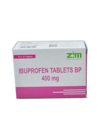Z.I.M Ibuprofen Tablets BP 400mg, 10x10 Tablets
