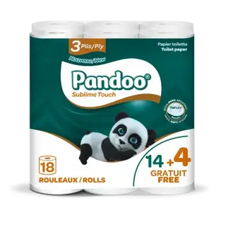 18 rouleaux de papier toilette 3 plis 14 + 4 gratuits - PANDOO