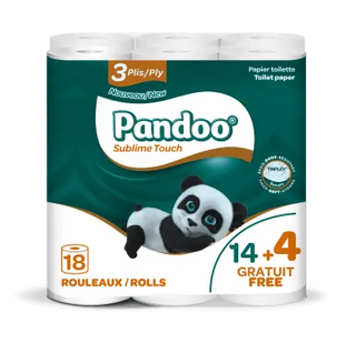 18 rouleaux de papier toilette 3 plis 14 + 4 gratuits - PANDOO