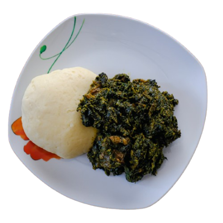 Nigerian Cusine Semovita And Afang Soup