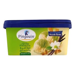 Crème Glacée Vanille Pistache en Bac Pingouin 1L