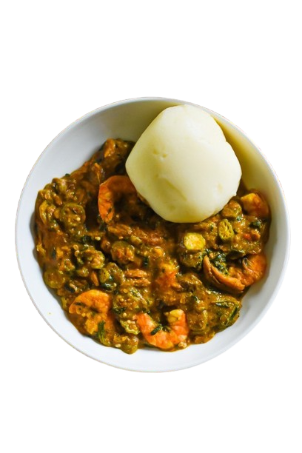 Nigerian Cusine Semovita  Soup Ogbono/Okro