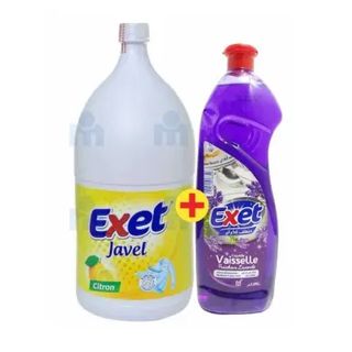 Lot Eau de javel citron 2,5Kg + Liquide vaisselle 1,25L - EXET